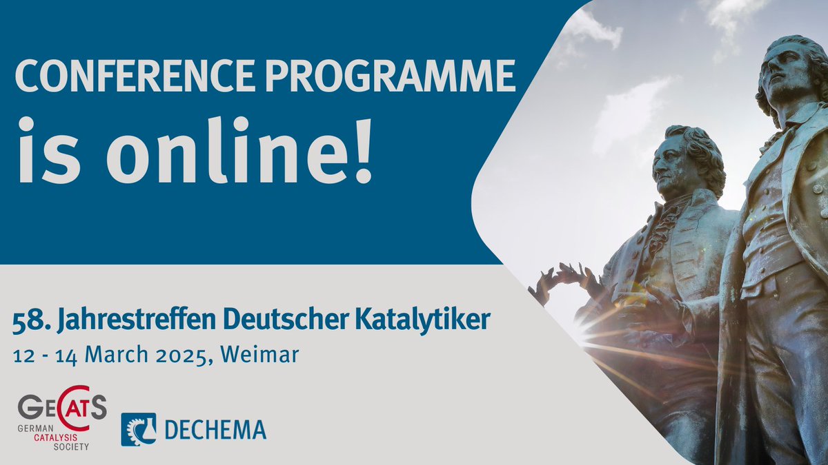 GeCatS (@gecats) on Twitter photo The conference programme for #58Katalytikertreffen is online: dechema.de/en/katalytiker…
Be part of it, register now and join us in March: dechema.de/en/katalytiker…
<a href="/DECHEMA/">DECHEMA e.V.</a> #chemistry #catalysis The conference programme for #58Katalytikertreffen is online: dechema.de/en/katalytiker…
Be part of it, register now and join us in March: dechema.de/en/katalytiker…
<a href="/DECHEMA/">DECHEMA e.V.</a> #chemistry #catalysis