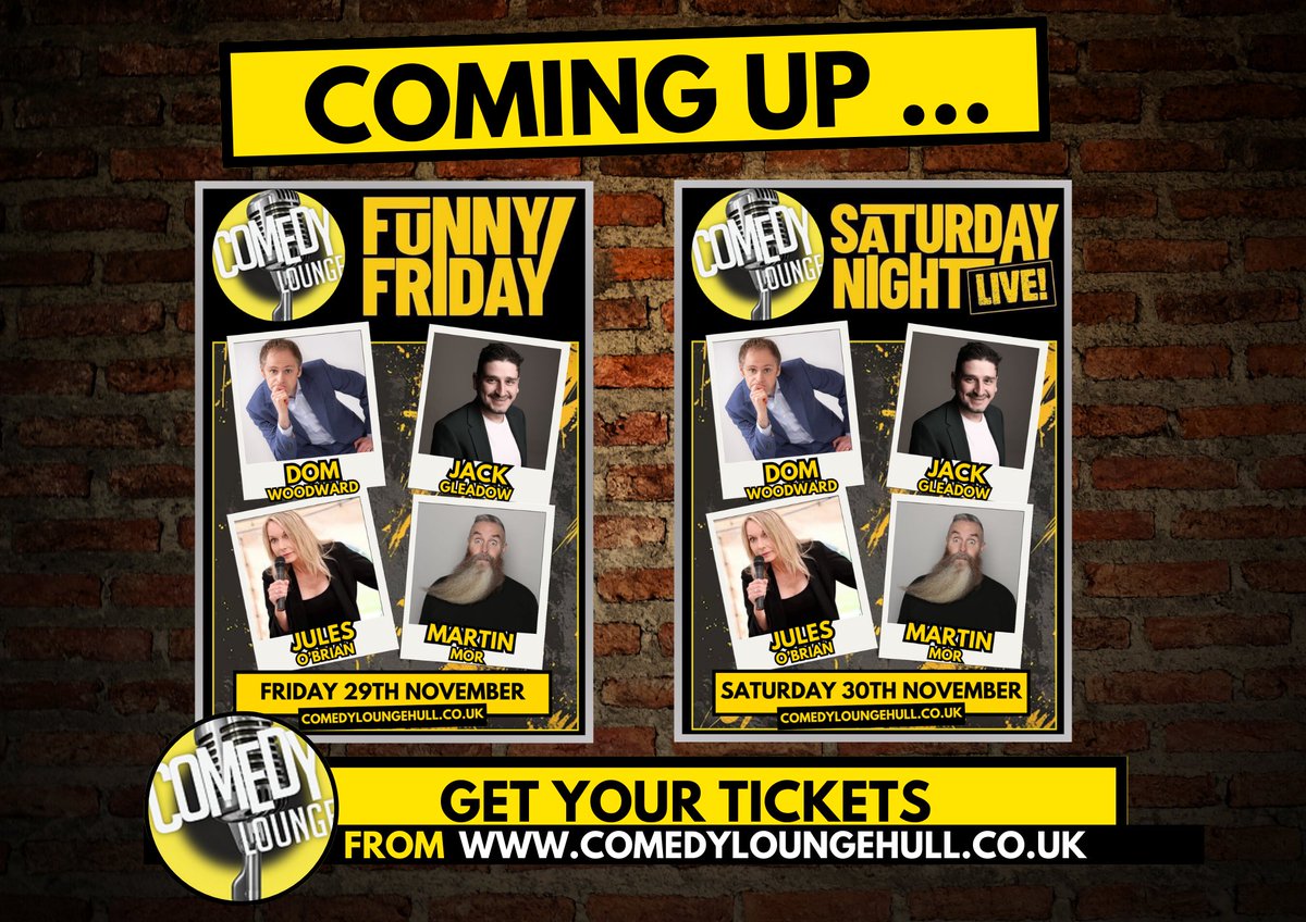 THIS WEEKEND! 🎙️ 

comedyloungehull.co.uk