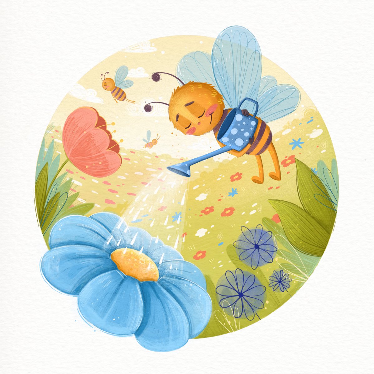 Ivaboybee's tweet photo. #childrenillustration #cuteart #cutecharacter #beecharacter #ColorfulArt #animalillustration #kidlitart #kidlitbook https://t.co/WZDrp8ErM2