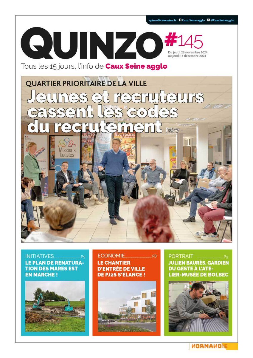 👍 Toute l'#actualité de #CauxSeineagglo dans le #Quinzo #145, restez curieux 🧐 !

Retrouvez le Quinzo #145 chez vos commerçants et services publics. Pour l'édition numérique 👉 calameo.com/read/005120285…
