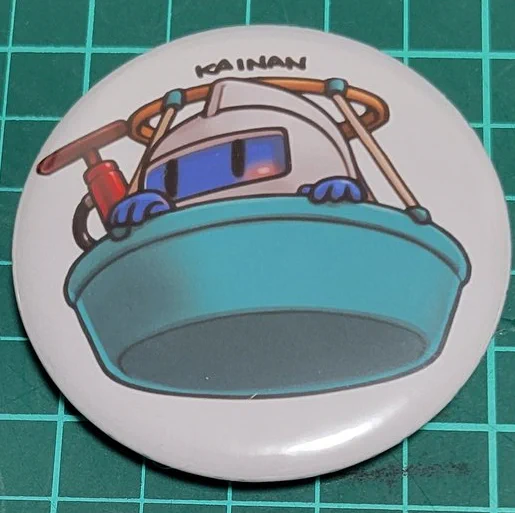 まやしさん()に目印用バッジを作って頂くことになりました!レゲットの当日にこのディグダグバッジをつけているおじさんがいたらそれが私ですw 