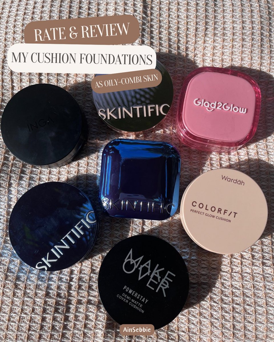 sebbieain's tweet photo. My personal opinions on the viral cushion foundations! 

Nak beli yg mana? Heres my rating &amp; reviews on each of them! ✨

Sila bookmark siap hehe https://t.co/Z5qn1IFq55