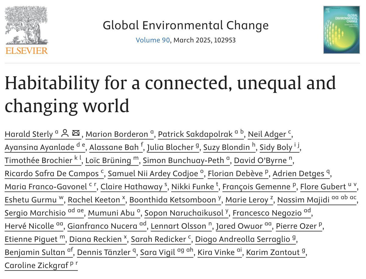 François Gemenne (@gemenne) on Twitter photo In this new paper published with colleagues from <a href="/HABITABLE_H2020/">The HABITABLE Project</a> project we attempt to define the new meanings of habitability under climate change. When we say that habitability is at stake, what does it actually mean for the impacted populations?
sciencedirect.com/science/articl… In this new paper published with colleagues from <a href="/HABITABLE_H2020/">The HABITABLE Project</a> project we attempt to define the new meanings of habitability under climate change. When we say that habitability is at stake, what does it actually mean for the impacted populations?
sciencedirect.com/science/articl…