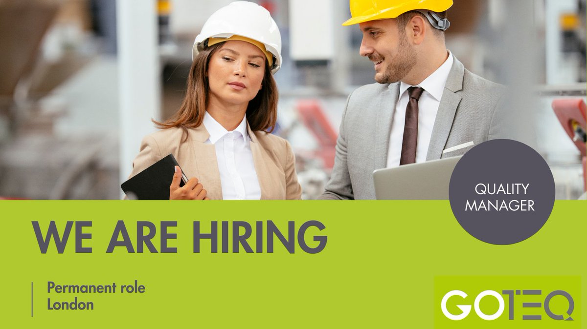 goteqsolutions's tweet image. 📣Job Alert 📣
Great opportunity 
Quality Manager - working for a large, electrical power infrastructure specialist.

🌟 Perm Job 
📍 London 
💰 £65-75k pa 
More info &amp;amp; apply 👇
goteq-solutions.com/quality-assura…

#QualityManagementJobs
#Recruiting
#QualityAssurance