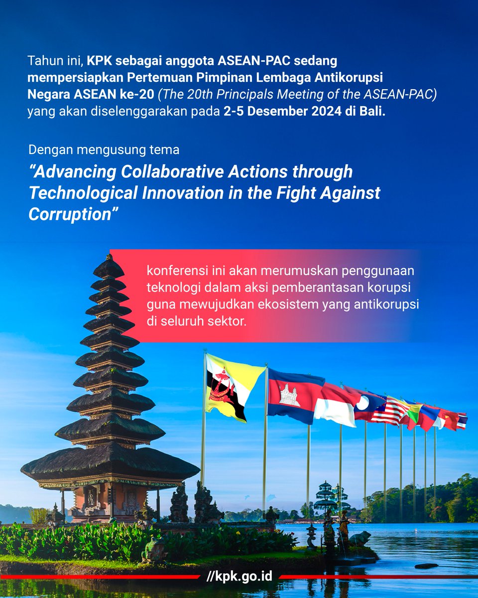 KPK_RI's tweet photo. Lalu apa yang akan dibahas pada pertemuan ASEAN-PAC kali ini? #KawanAksi dapat menemukan jawabannya dengan geser ke kiri ya!!! (3/3)

#ASEANPAC
#KerjaSamaKPK
#MultilateralKPK https://t.co/LUmtMsKvPR