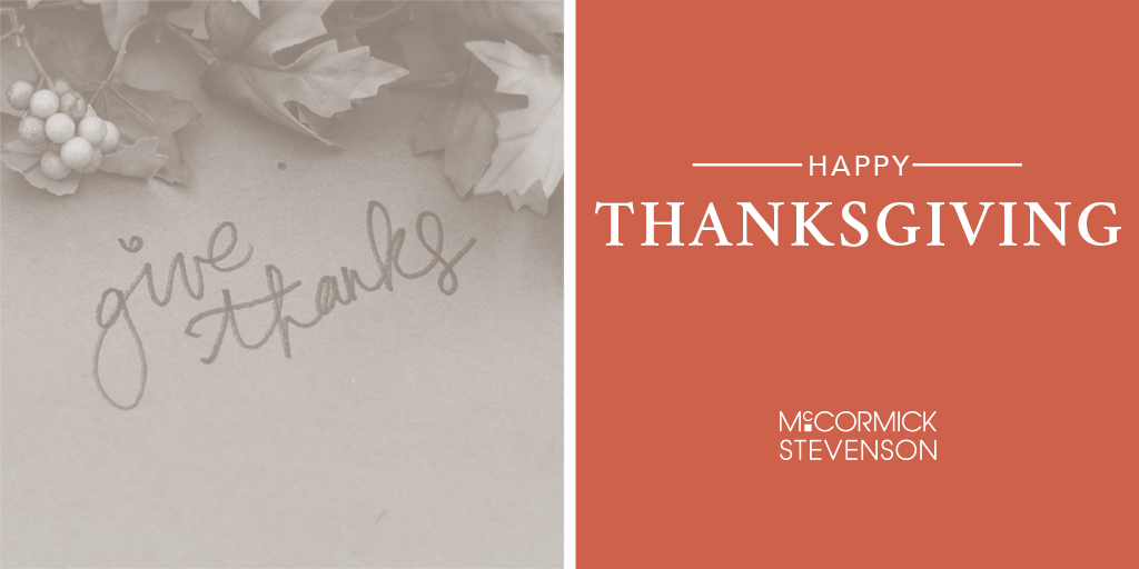 Happy Thanksgiving 2024 from McCormick Stevenson! We’re grateful for our dedicated team and the heroes we serve. Wishing everyone a day of gratitude and togetherness. #Thanksgiving #mccst #engineering #defense #ServingAmericasHeroesAsOnlyEngineersCan