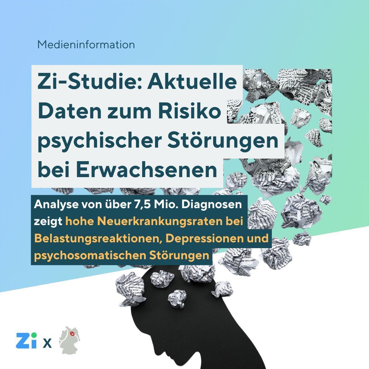 📊 Zi-Studie: 2022 über 7,5 Mio. Erwachsene mit neu diagnostizierter psychischer Störung (#Inzidenz #MentalHealth).

📉 Viele Trends rückläufig, doch Belastungsreaktionen &amp; Depressionen bleiben hoch. Prävention &amp; Versorgung entscheidend. Alle Infos hier: buff.ly/3BeE1AW