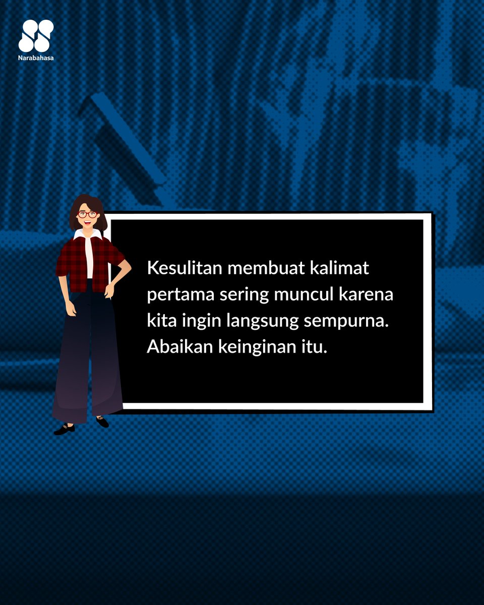 narabahasa's tweet photo. Tak perlu harus lekas sempurna, Kerabat Nara.
#menulis #kalimat #narabahasa https://t.co/bdklRyqNMu