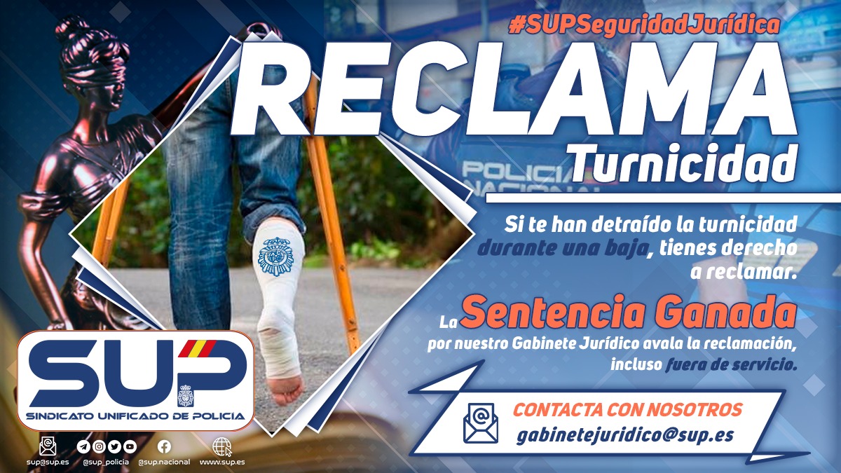 Sup_Policia's tweet photo. #SupRecuerda
Si te detrajeron #Turnicidad por una #Baja tienes derecho a reclamar gracias a la #Sentencia conseguida por #SupSeguridadJurídica en 2020
📞Contacta con tu sede SUP y te ayudamos
https://t.co/Mkph2wwM5Z https://t.co/wiJtkf22u2