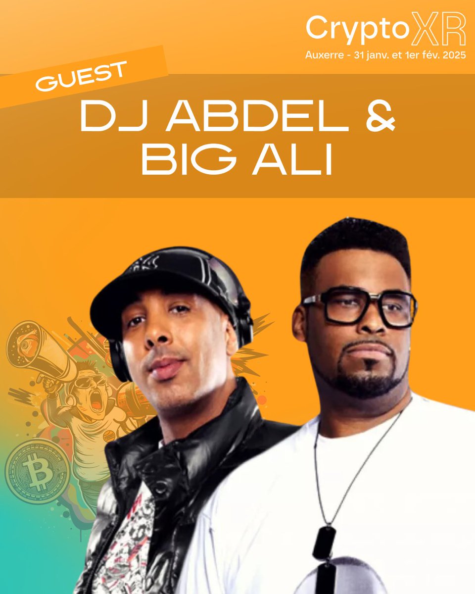 🔥DJ ABDEL et BIG ALI débarquent à #CryptoXR !📷

Ne ratez pas l'occasion de vivre le bull run comme jamais ! 💸

Réservez votre place pour CryptoXR 2025 et 
préparez-vous à une explosion sonore et de crypto !   
🎟️ Réservations ouvertes : cryptoxr.fr

#Web3 #BullRun