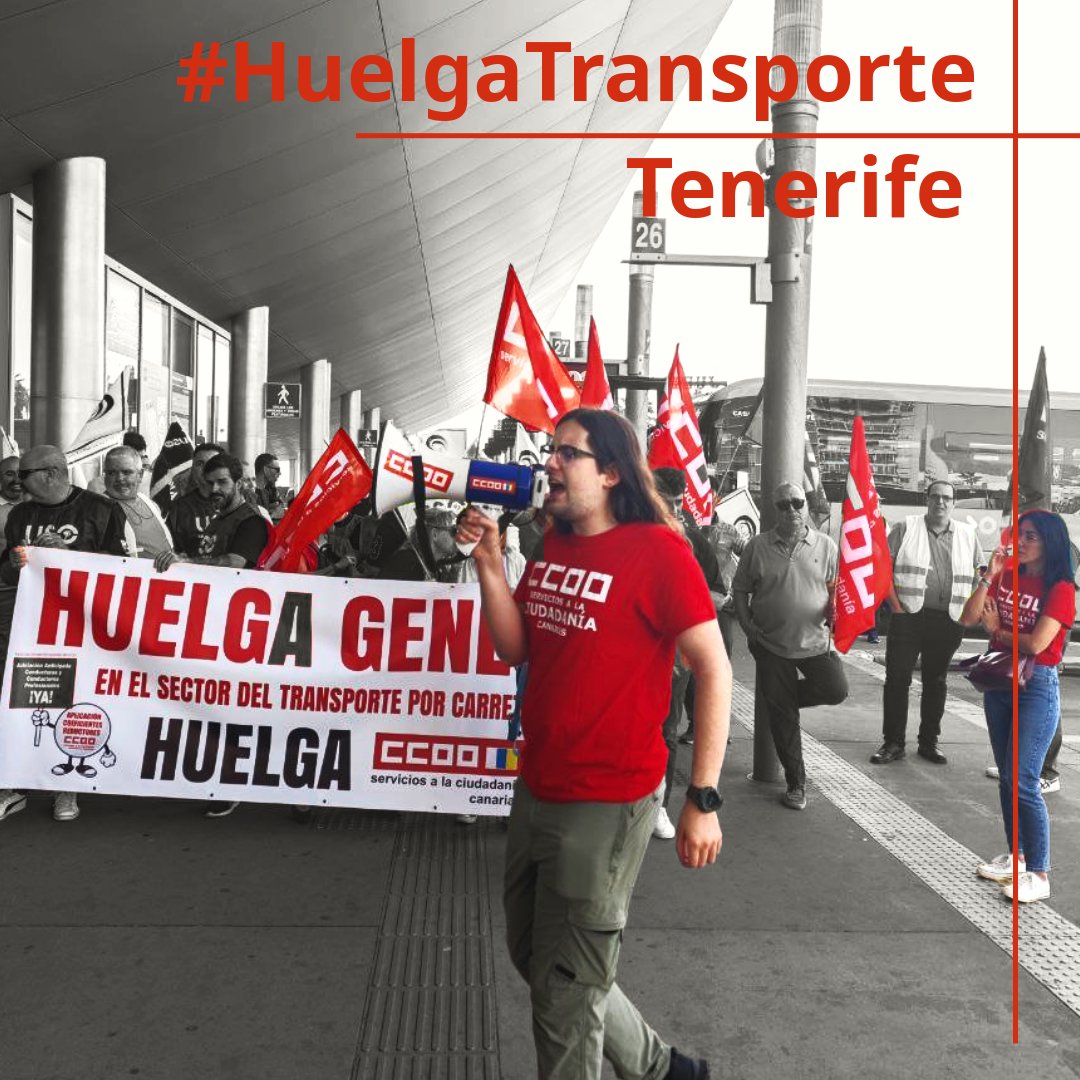 #HuelgaTransporte #Tenerife <a href="/FSCCCOOCanarias/">FSC CCOO Canarias</a>  retoma las concentraciones del sector de Transporte de Viajeros hoy y mañana.  Hasta que firmen las reivindicaciones para solicitar el adelanto de la edad de jubilación mediante coeficientes reductores.