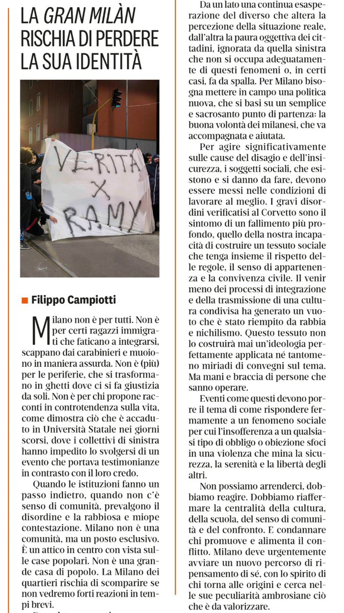 Corvetto e la Statale. Una mia riflessione su Milano sul Riformista di oggi