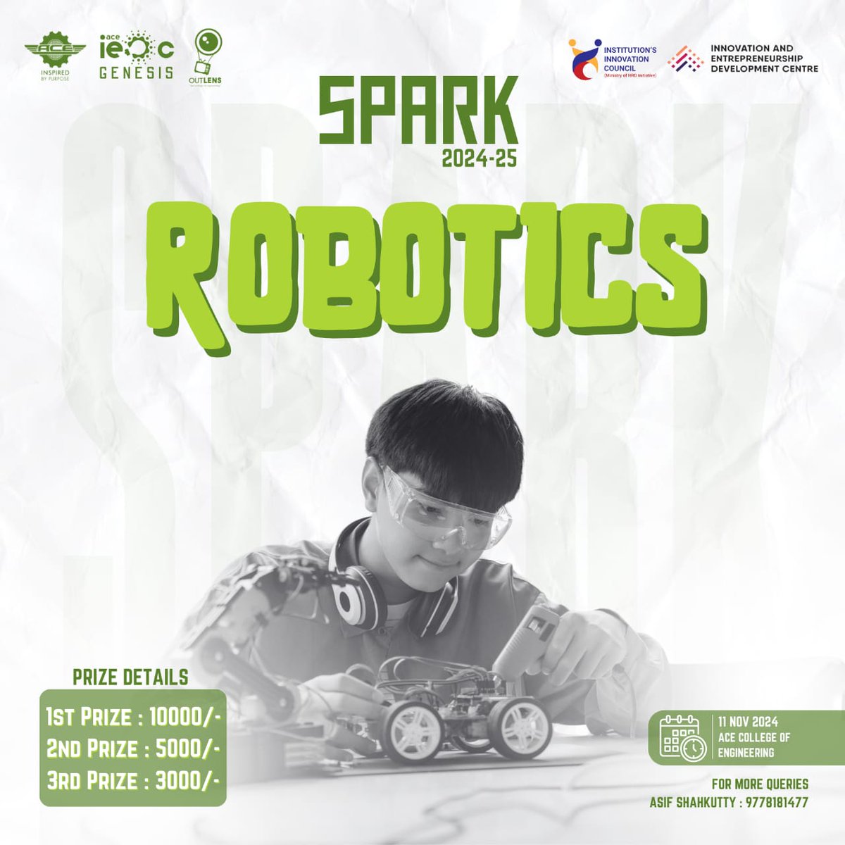 iedciicace's tweet photo. 🔥 Spark 24-25 at ACE College of Engineering brought together school students for an exciting weekend of competitions! 🎨🤖🧩 From poster making to robotics, quizzes, and puzzle rooms, it was a blast! Organized by college, admin, faculty &amp; students.
#ACECollege #IEDCGENESIS https://t.co/EUJFUEjTvA