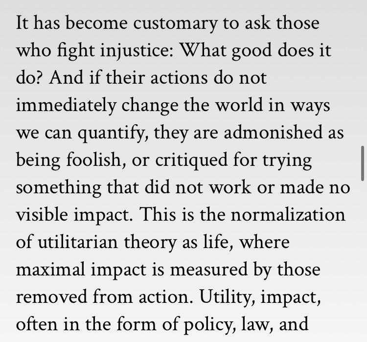 _her_moth_'s tweet photo. ‘who will you become if you stop yourself from what you were going to do?’

read this. on defiance, resistance to injustices, trying, failing, prison, capitulation, utilitarianism.

eunsong kim’s reflections on her correspondence w former student TZ while TZ was imprisoned. https://t.co/c1gdYjM6TW