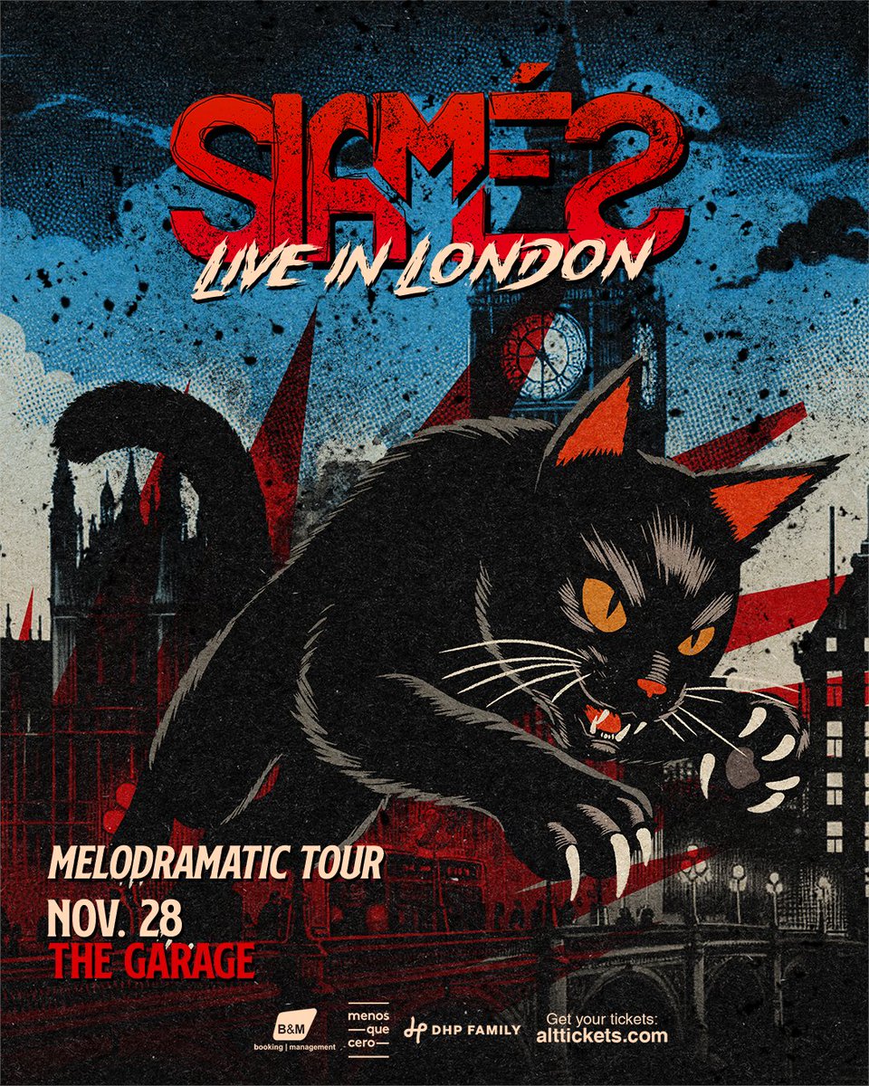 It's time for LONDON in the MELODRAMATIC Tour 🇬🇧😍
Join us at The Garage to celebrate and support the release of our new album 𝘔𝘌𝘓𝘖𝘋𝘙𝘈𝘔𝘈𝘛𝘐𝘊 and all the band’s classics.
🎫 Tickets available 👉 linktr.ee/siames