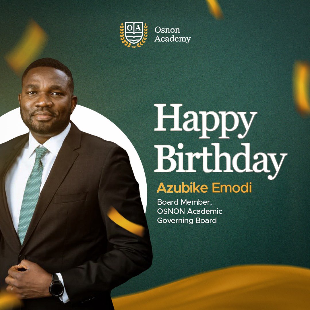 Happy Birthday, Azubike Emobi! 🎉 
Your commitment to education inspires us daily. Here’s to another impactful year!  Happy birthday 🎂 #OsnonAcademy #EducationChampion