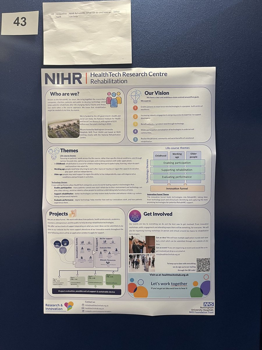 HRCRehab (@nihrhrcrehab) on Twitter photo Weāre at the Nottingham BRC conference today with our very own Dan Clark presenting and a poster on display
#conference2024
#rehabilitation
<a href="/NRCrehabUK/">National Rehabilitation Centre NRC UK</a> Weāre at the Nottingham BRC conference today with our very own Dan Clark presenting and a poster on display
#conference2024
#rehabilitation
<a href="/NRCrehabUK/">National Rehabilitation Centre NRC UK</a>
