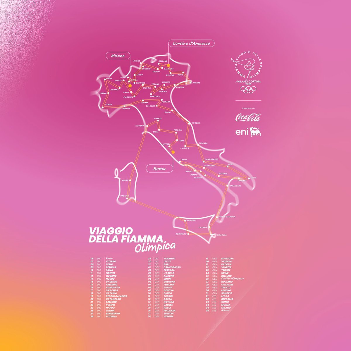 luigivircillo's tweet photo. Milano Cortina 2026 ha presentato gli itinerari del Viaggio della Fiamma Olimpica che attraverserà il nostro Paese. In #Calabria solo #Reggio e #Catanzaro che, per gli organizzatori, si trova a #Sibari. https://t.co/tUE7ia7HKh
