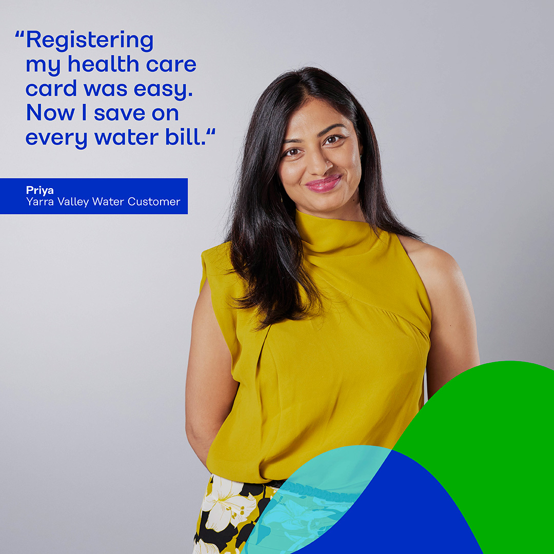 Registering your concession card is easy and could save you up to 50% on water use charges.

Our flexible payment plans, bill extensions and concession discounts are here to help you manage your bills.

Learn how: yvw.com.au/help-advice/wa…