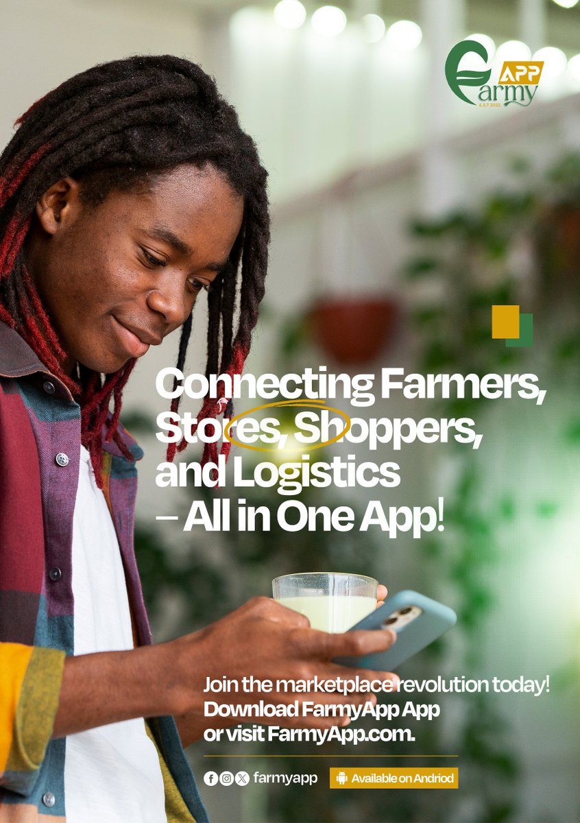 ayotundeolaiya's tweet photo. Connect farmers, stores, wholesalers of food items, logistics companies all in one App. Try FarmyApp today and you'd be glad you did. Go to https://t.co/JmFM8lDpq2 or download the Android app today. #farmyapp #farmers #groceries https://t.co/QrNfpYiKcP