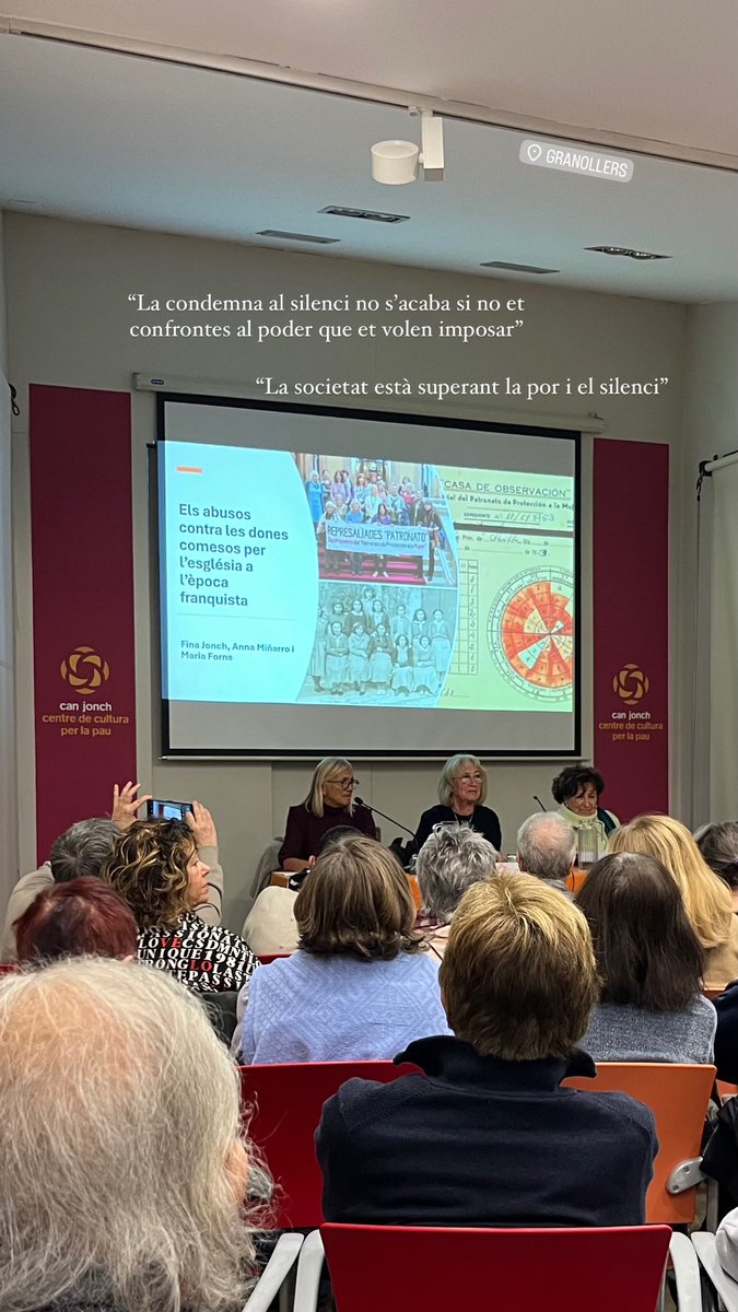 ElizabethVey's tweet photo. Ahir, xerrada a Can Jonch sobre els abusos contra les dones comesos per l’església. Amb Fina Jonch, Anna Miñarro i Maria Forns. Quanta reparació ❤️‍🩹

@CanJonch @granollers @GRN_cultura https://t.co/LwXz9mVjmF