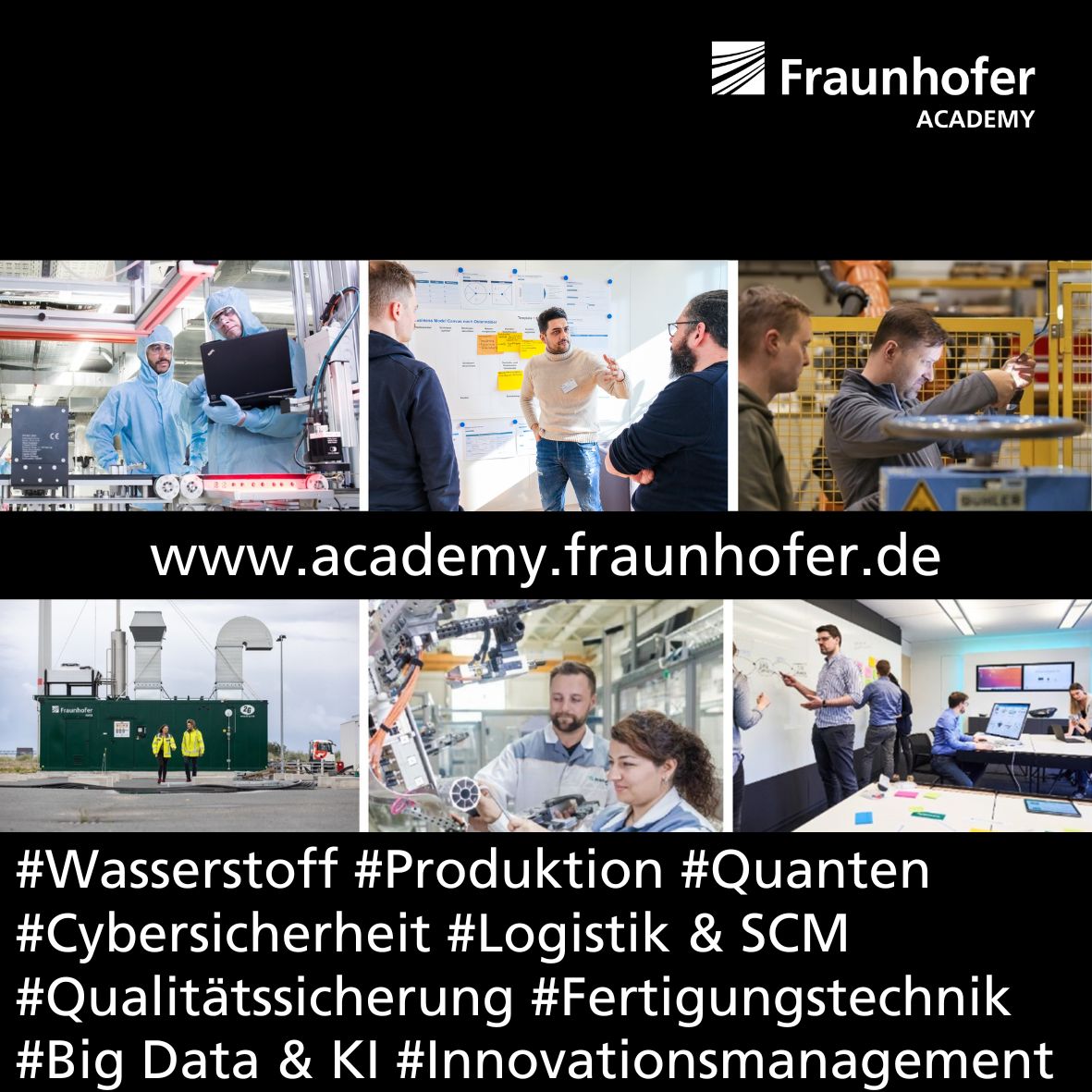 #BlackWeek und #BlackFriday...
...haben wir nicht. 
Dafür aber das ganze Jahr über hochwertige Qualifizierungen für Einzelpersonen und Unternehmen für den Aufbau von Kompetenzen und Fähigkeiten.  
Lernen Sie uns kennen und lernen Sie es können academy.fraunhofer.de 
#education