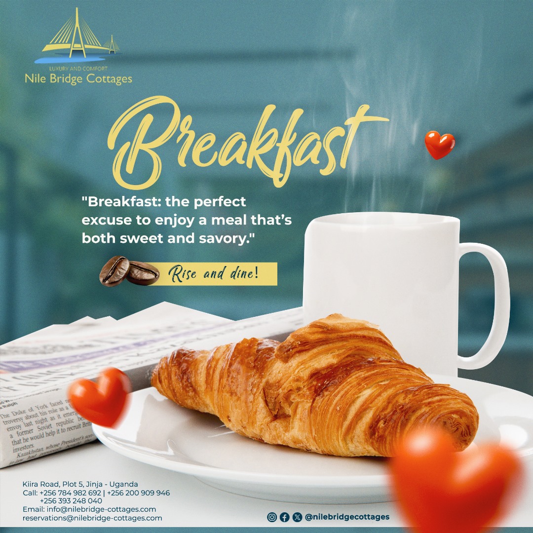 Where are you having breakfast from?

We are one stop with the best Breakfast in town!

For more Inquiries please call or watsup on 0784982692

#NileBridgeCottagesExperience