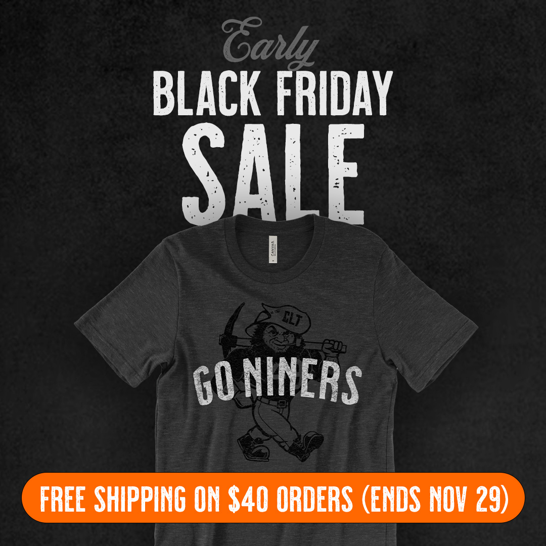 fr8shop's tweet photo. Black Friday alert!  Gear up for the next 49ers win with FREE SHIPPING on orders over $40! Stock up on jerseys, hats, and more at https://t.co/v3z6sI83oX #BlackFriday #49ers #Charlotte49ers #ninernation #goldstandard #charlotte https://t.co/RP2bagXWiA