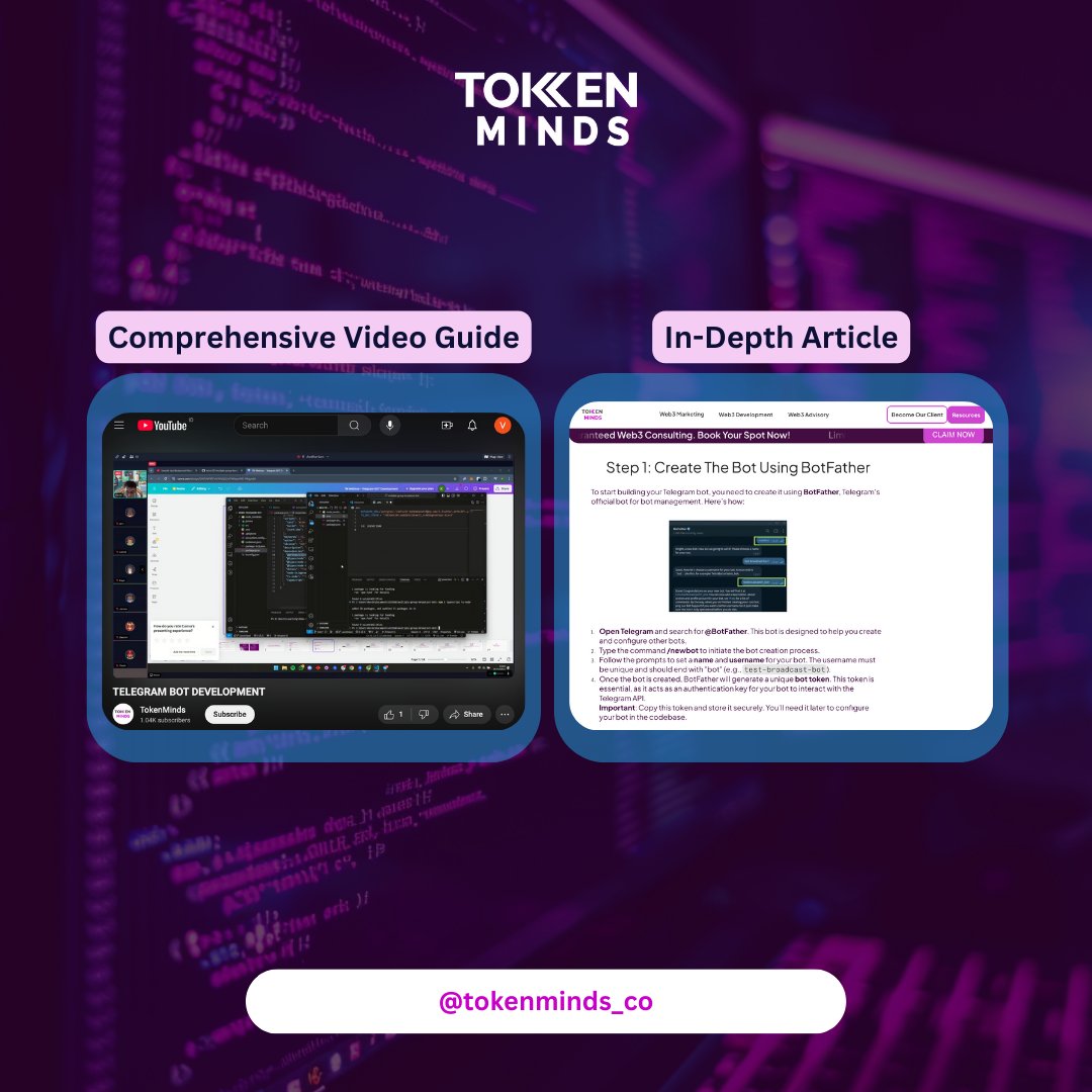 tokenminds_co's tweet image. Master Telegram BOT development for effective community management with our comprehensive resources:

Read here 👉 tokenminds.co/blog/knowledge…
Watch now 👉 youtu.be/AZ-kZBCs_jg

Start building a smarter and more efficient community management system today!

#BOTDevelopment…
