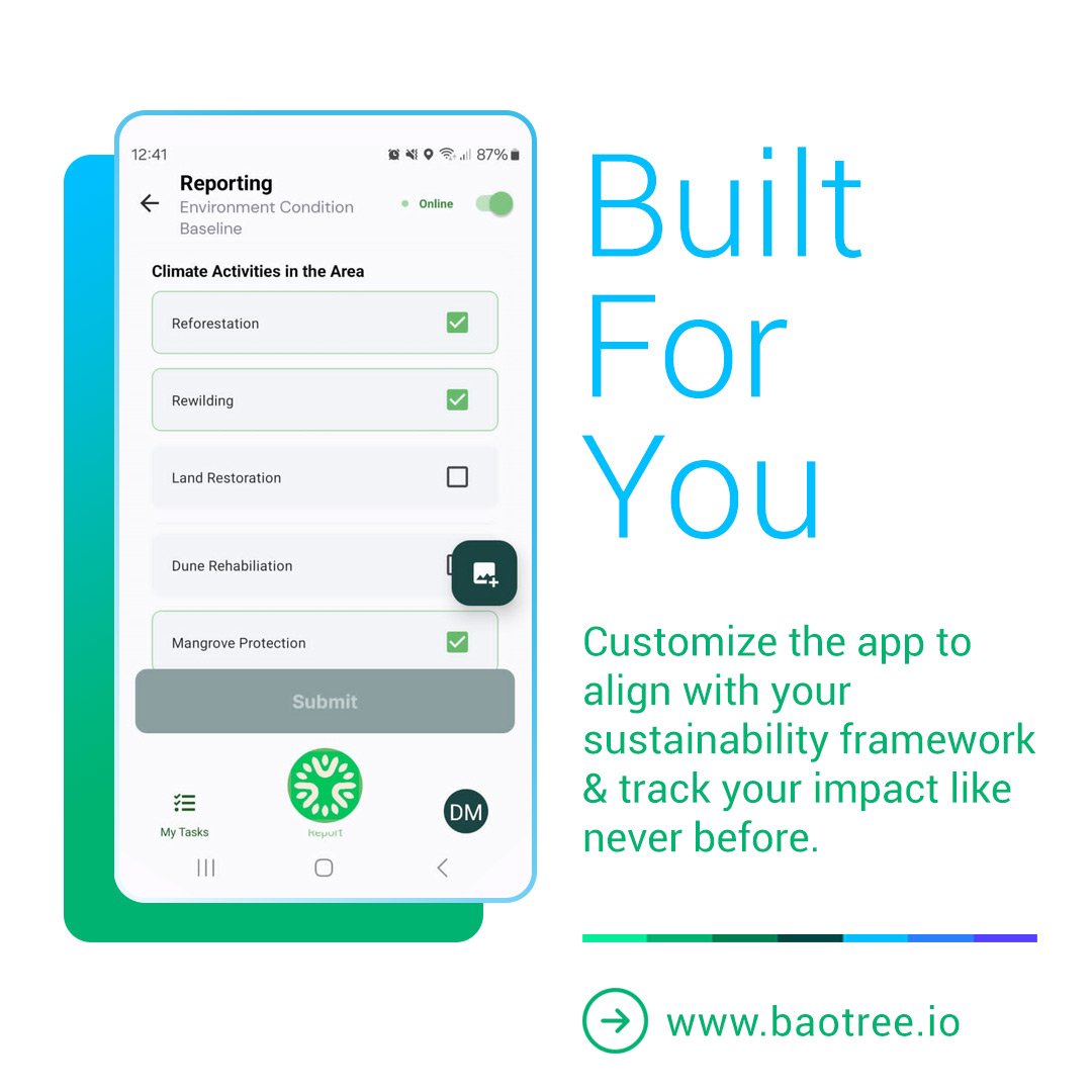 bao_tree's tweet image. Take your sustainability efforts to the next level with Baotree. 📱

Customizable to fit any framework, Baotree helps you track carbon, waste, or your unique eco-goals effortlessly.

Start your journey today 👉 baotree.io

#ImpactTracking