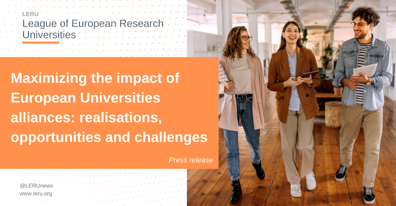 LERUnews's tweet photo. 📢 LERU's newest paper on #EuropeanUniversities alliances is out!

Learn about the added value of the European Universities initiative, but also about the legal, financial and administrative barriers keeping the alliances from realising their full potential. 👇