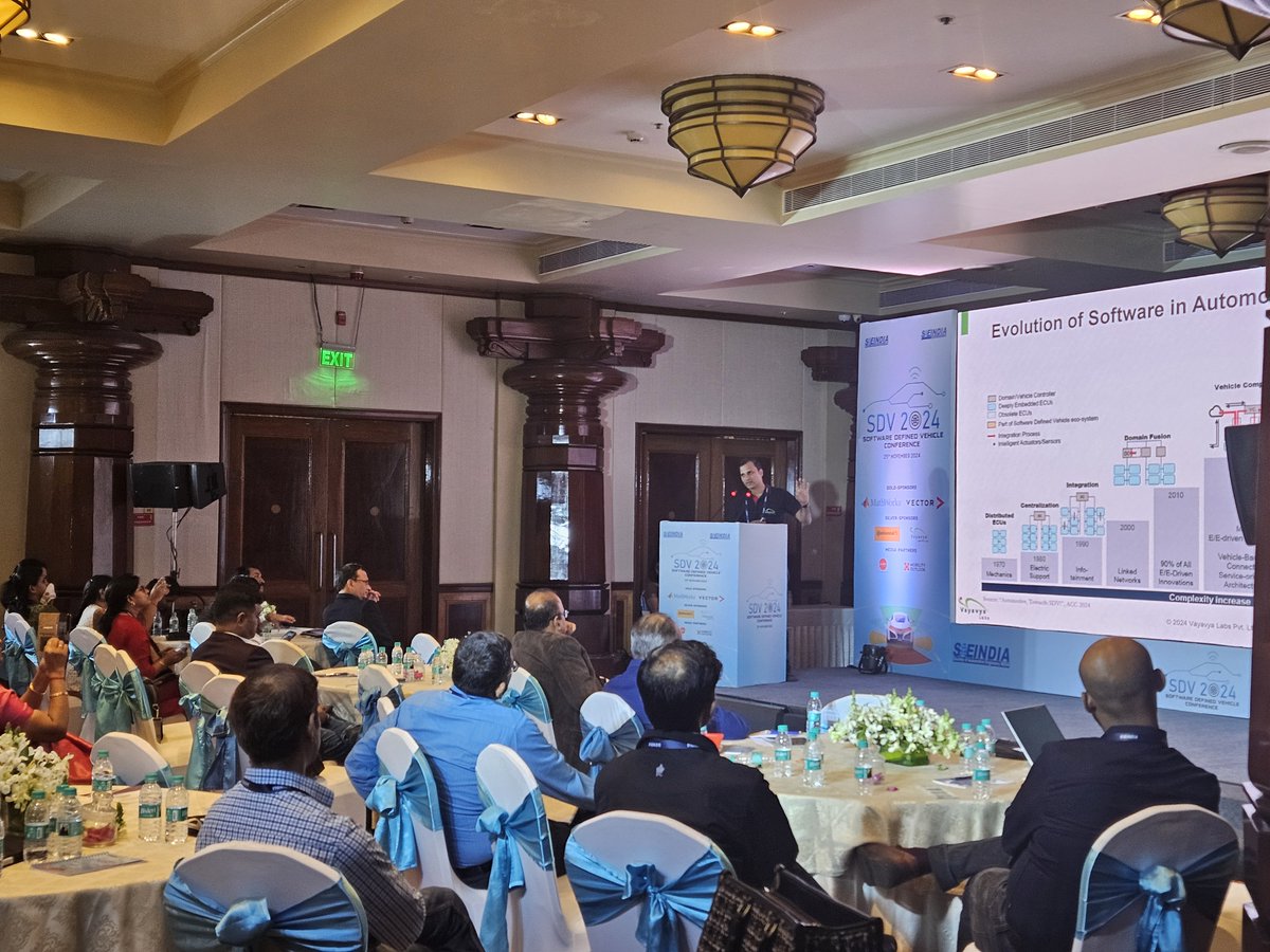 vayavya's tweet image. It was an incredible experience to attend the #SoftwareDefined Vehicle Conference 2024, hosted by #SAEINDIA #BENGALURU.
The event brought together industry leaders, innovators, and visionaries shaping the SDV revolution.
