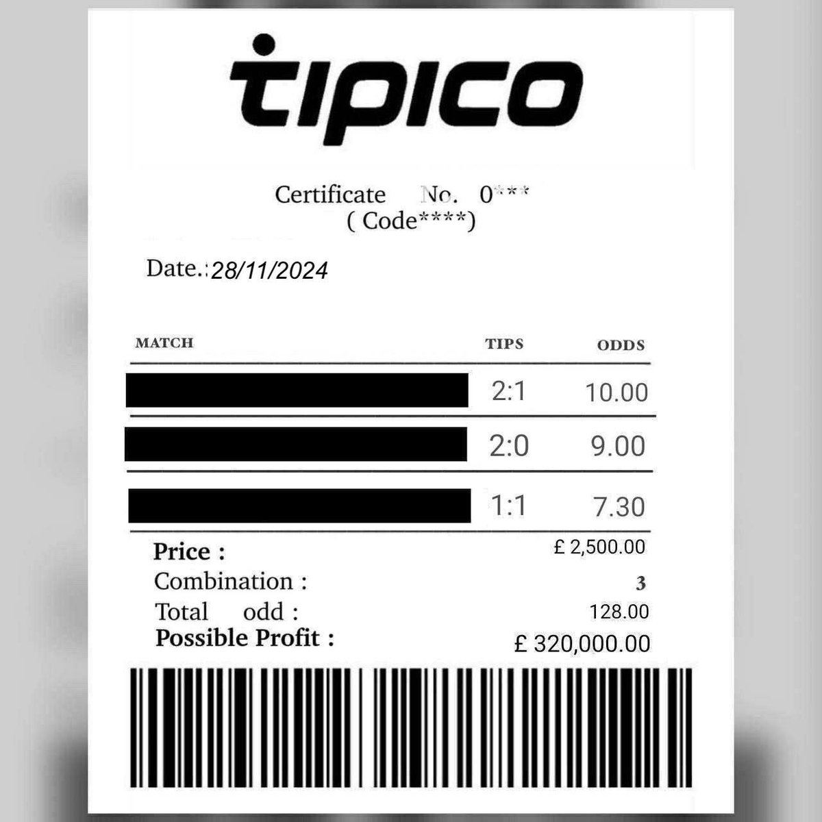 ITS HERE AGAIN 128+ ODDS🍾🫶❤️‍🔥

NO MUCH TALKS, WE ALWAYS WIN📸

SCROLL UP AND SEE FOR YOUR SELVES💥🥷

NOTE📌: THERE WILL BE 100% REFUND IF LOST🫶❤️‍🩹. BUT WE ARE WINNING 😎👑

INTERESTED DM👇👇