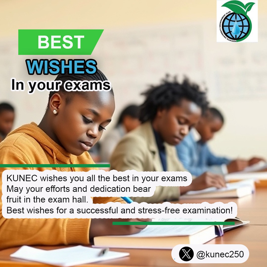 kunec250's tweet photo. We wish all the Kenyatta University students well in their ongoing exams. #KUNEC #examination #ThursdayMotivation #ThursdayThoughts  .@KenyattaUni @KUGIS_Club https://t.co/0hAtiDlOzi