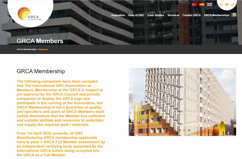 <a href="/GRCAssociation/">GRC Association</a> are aware that ineligible companies are fraudulently using the Association's logo &amp; claiming to be #GRCA Members
A list of current Members including the glassfibre reinforced concrete #GRC / #GFRC manufacturing Full Members is maintained at grca.online/grca-membershi…