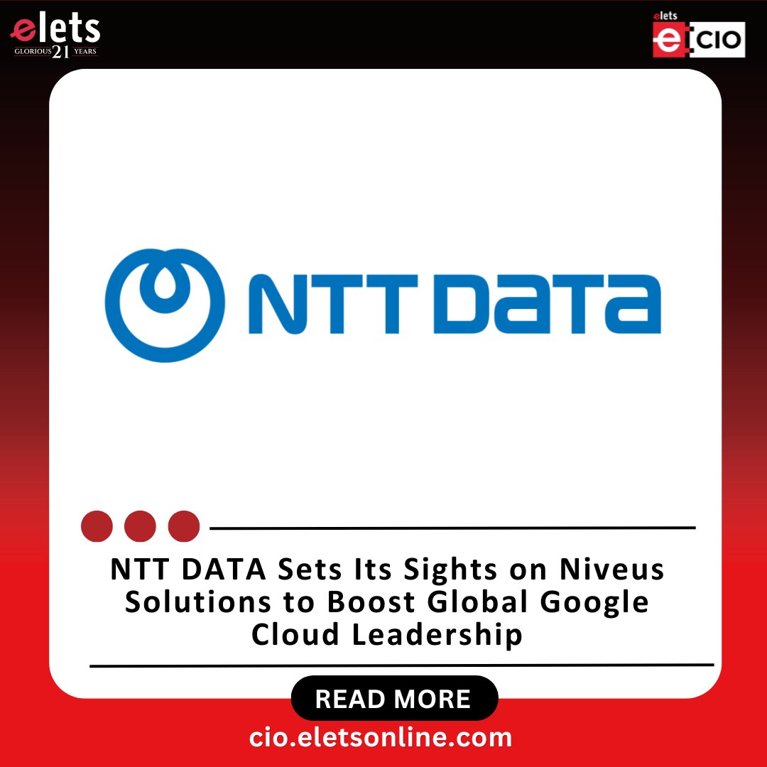 <a href="/nttdata_inc/">NTT DATA, Inc.</a>  is planning to acquire <a href="/niveussolutions/">NiveusSolutions</a> , a cloud engineering firm known for its expertise in <a href="/googlecloud/">Google Cloud</a>  Platform (GCP) services.

Read More :- lnkd.in/gYUVhH7p

#NTTDATA #GoogleCloud #NiveusSolutions #EletsCIO
