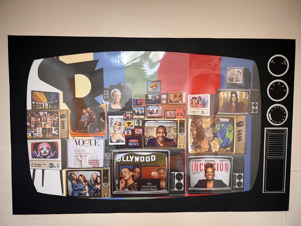 Here's a great new display that's just appeared in our Media Studies area, celebrating diversity across broadcast, digital and print outputs. Visit t.ly/hYjpk to find out more about what Media Studies involves here at Icknield.