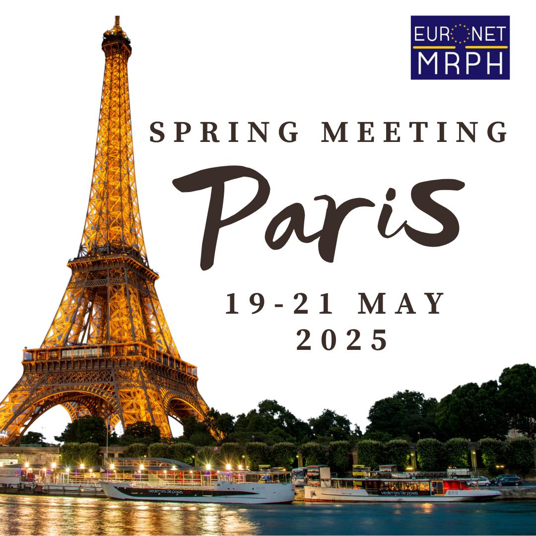 📅 Save the Date! 📅

We’re excited to announce that the 2025 EuroNet MRPH Spring Meeting will be held in Paris on 19-21 May!

Mark your calendars for three inspiring days! Stay tuned for more details—we can't wait to see you there! ❤️ 🇪🇺