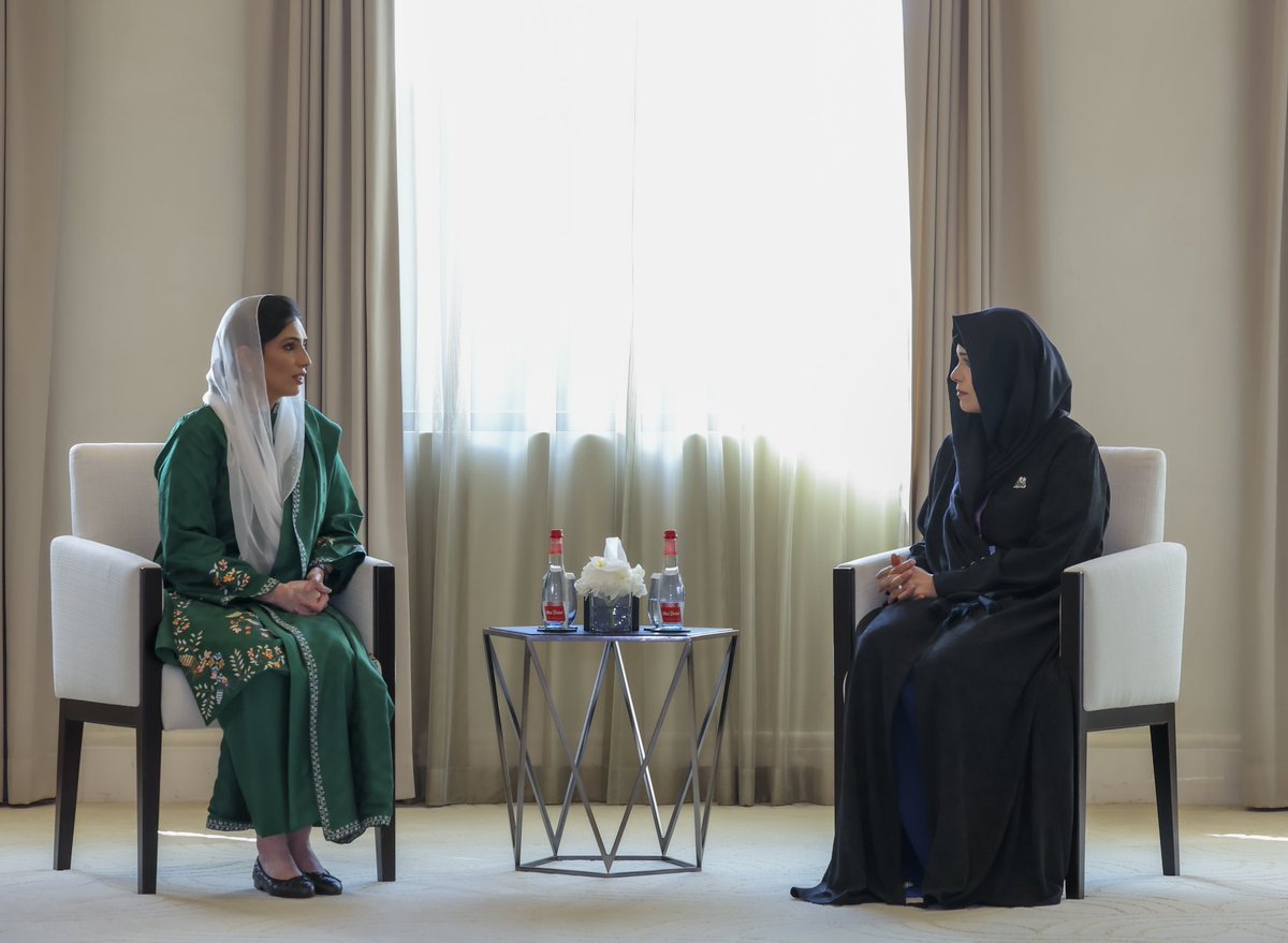 hhshklatifa's tweet photo. في لقاء ملهم مع سيدة باكستان الأولى، آصيفة بوتو زرداري، ابنة الرئيس الباكستاني، بحثنا سبل التعاون المشترك بين البلدين في مجالات ثقافية متنوعة، واطلعَتْ على تجربة دبي الرائدة في صون التراث وتصميم المستقبل، واجتمعنا على ضرورة مناصرة المرأة في مختلف أدوارها ودعم طموحاتها، لنستثمر قوة تأثير المرأة في مجتمعاتنا بأفضل صورة، وذلك على هامش فعاليات منتدى المرأة العالمي في دبي.