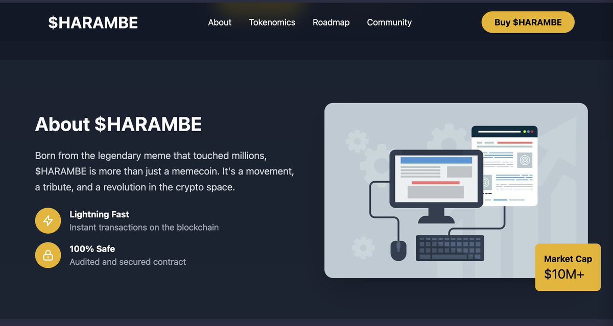 <a href="/sitecraftai/">SiteCraft</a> i made a site for a memecoin called $HARAMBE 

i LOVE that you can also edit any of the parts of the website. amazing tech. it built out tokenomics and a roadmap for me too hahaha lfg