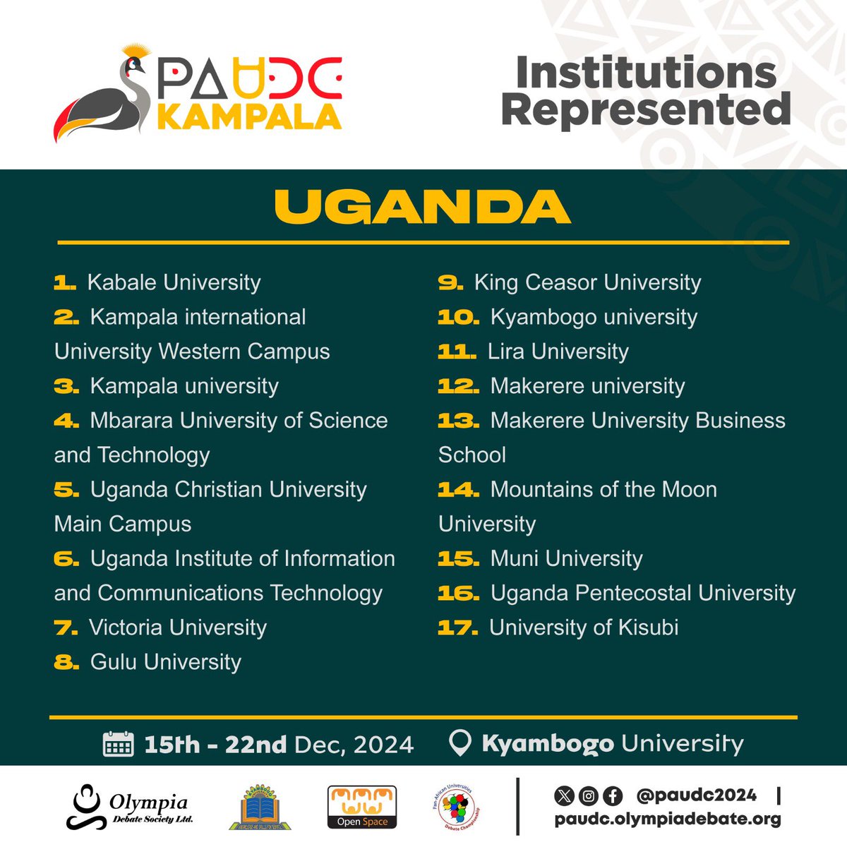 kyambogou's tweet photo. We are very excited to be this year's host of #PAUDCKampala 
Come and join us. https://t.co/49pb33JPWG