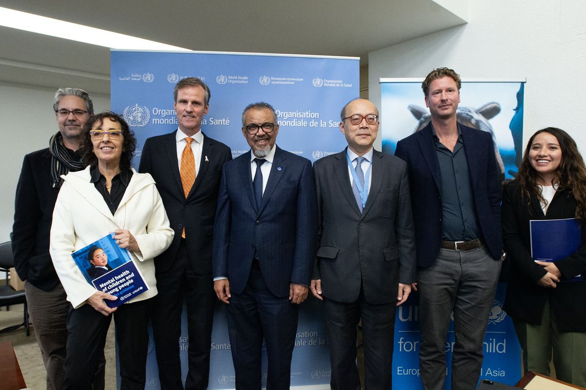 Tedros Adhanom Ghebreyesus (@drtedros) on Twitter photo Globally, 1 in 7 adolescents experience #MentalHealth conditions; and suicide is the 3rd leading cause of death for young people aged 15 to 29 years.
<a href="/WHO/">World Health Organization (WHO)</a>/<a href="/UNICEF/">UNICEF</a> guidance shows how every country can take action to improve access and quality of care for mental health services Globally, 1 in 7 adolescents experience #MentalHealth conditions; and suicide is the 3rd leading cause of death for young people aged 15 to 29 years.
<a href="/WHO/">World Health Organization (WHO)</a>/<a href="/UNICEF/">UNICEF</a> guidance shows how every country can take action to improve access and quality of care for mental health services