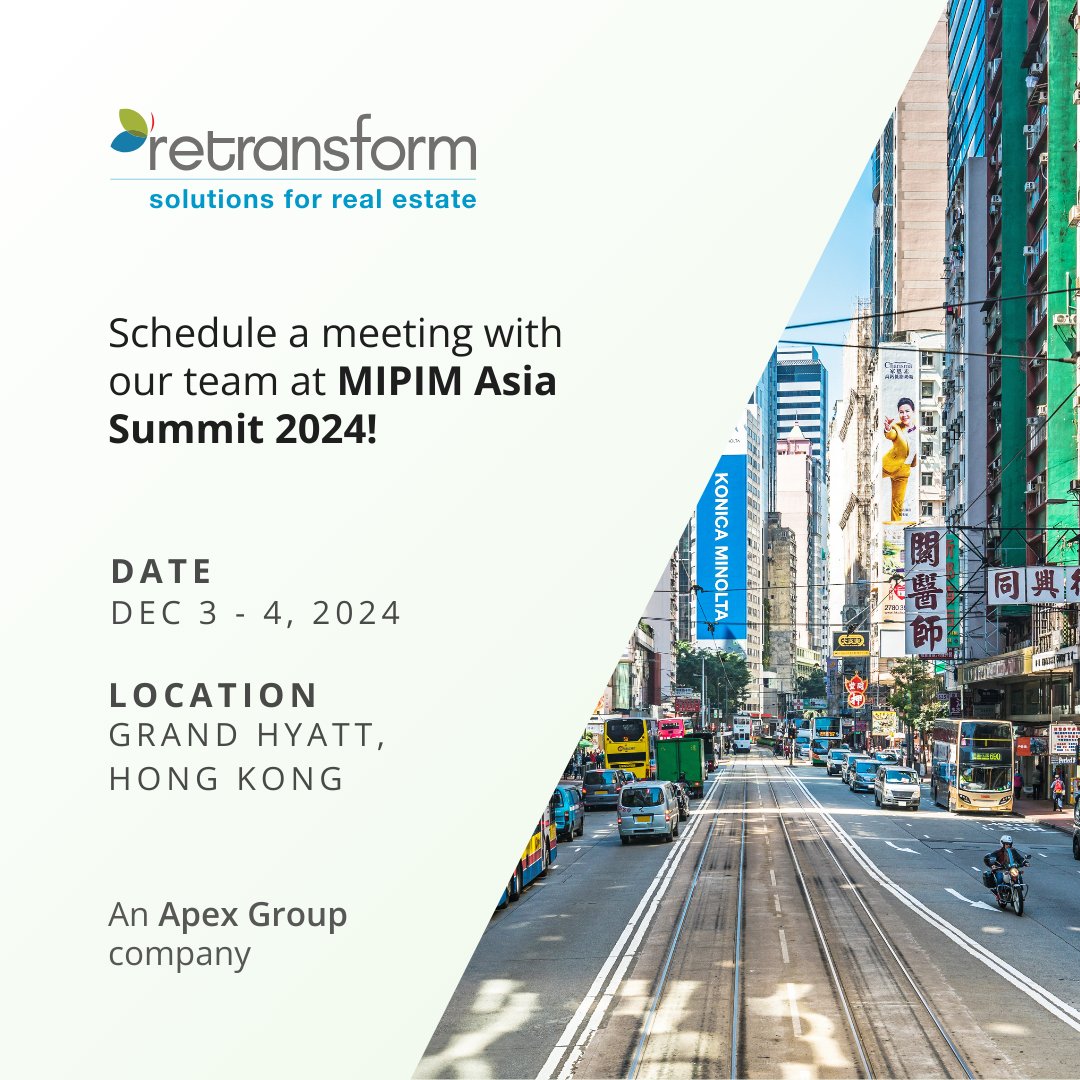We’re showcasing our innovative solutions for retail real estate at MIPIM Asia Summit 2024! 

Meet Punit Chovatia, Regional Head of Business Development - India, and discover how our PropTech platforms and services are transforming the built environment. 

#Retransform #MIPIM2024
