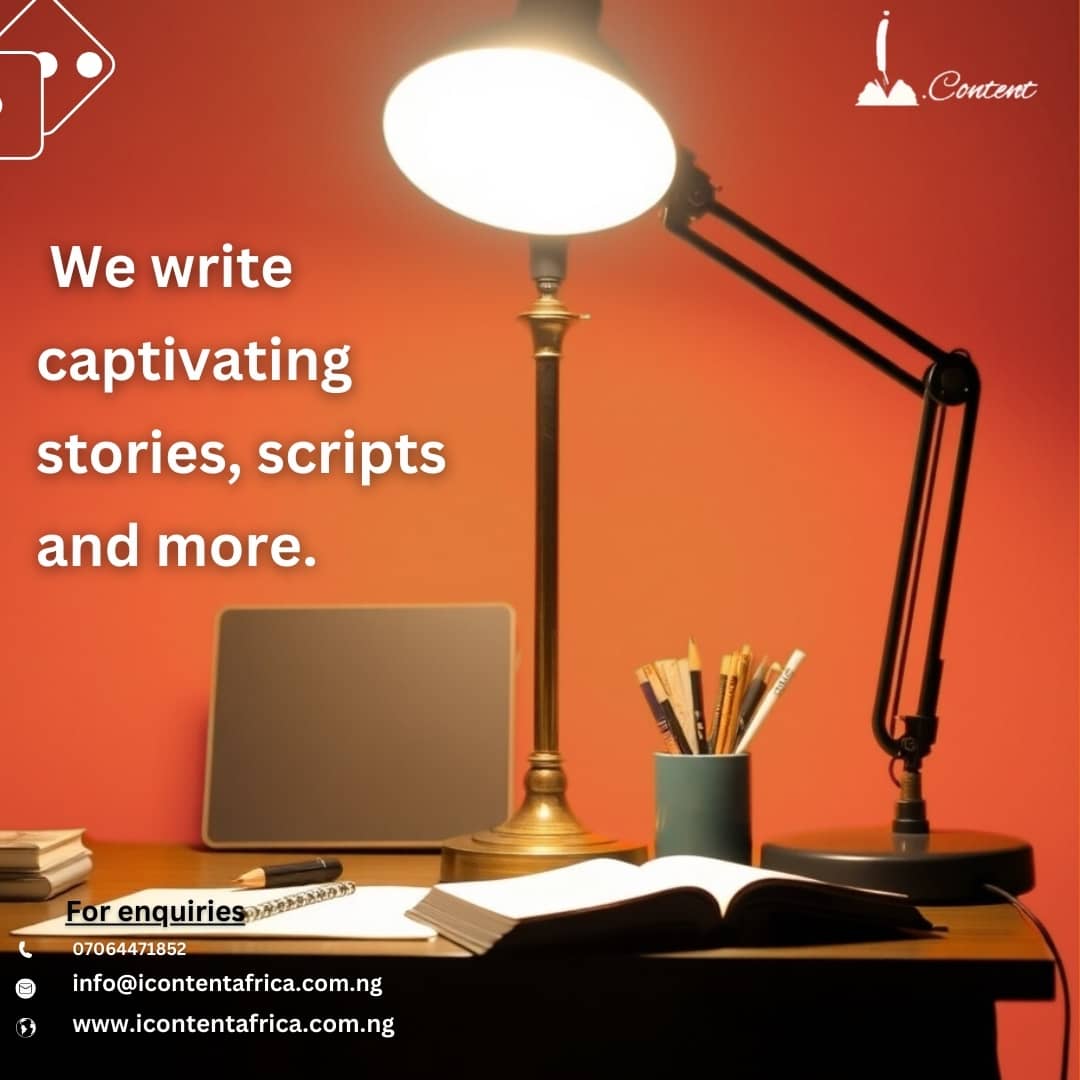 icontentafrica's tweet image. Are you looking to add some creativity to your projects?

Hire us to write your fiction books, short stories, YouTube scripts and more.

Send us a DM or email info@icontentafrica.com.ng 

#icontentafrica #writingservice #ghostwritingservice #creativewriting
