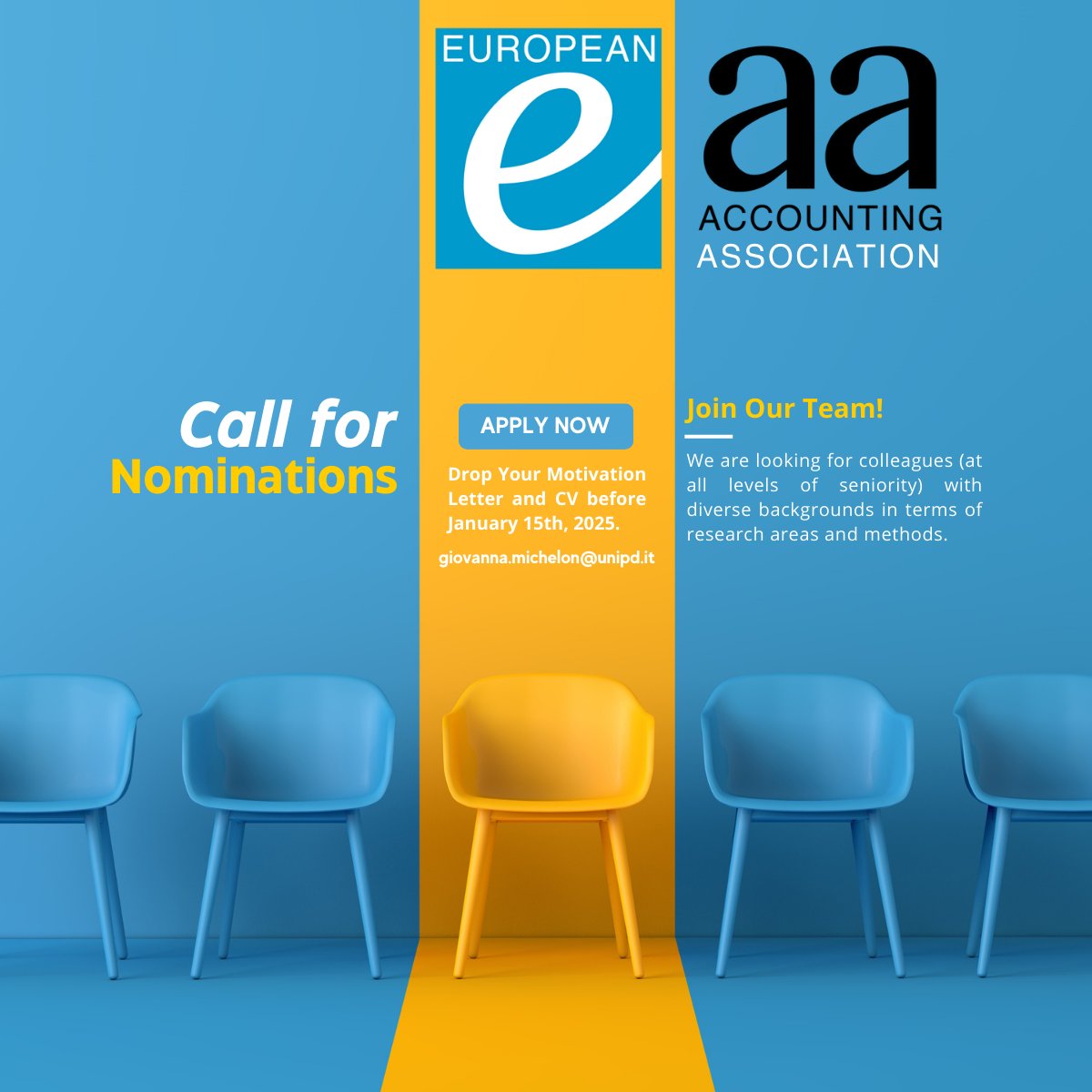 EAA (@eaa_arc) on Twitter photo ๐จ Join the EAA Virtual Activities Committee! ๐จ
Weโre looking for passionate colleagues to shape the future of #EAA virtual events! ๐
๐๏ธ Apply by 15 Jan 2025
๐ง Send your CV & motivation letter to giovanna.michelon@unipd.it ๐จ Join the EAA Virtual Activities Committee! ๐จ
Weโre looking for passionate colleagues to shape the future of #EAA virtual events! ๐
๐๏ธ Apply by 15 Jan 2025
๐ง Send your CV & motivation letter to giovanna.michelon@unipd.it