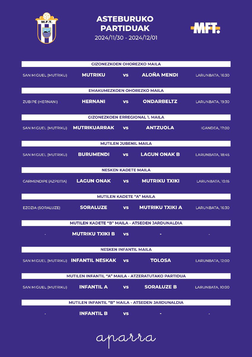 🔉 Asteburuko Partiduak 🔉