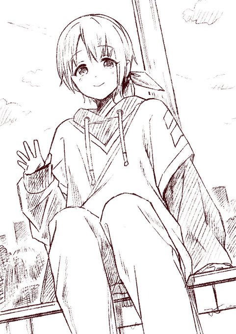 また線だけで無心でがしかし落書きしたいなぁと思ってデータ見てたら冬服っぽい絵が多い! 