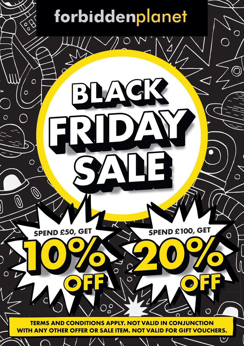 FPLeeds's tweet photo. All Hail the Fandom. Black Friday Sale. In store tomorrow. “Captain, hurry, we can’t hold them back much longer!” 🚀
#blackfridaysale #sale #shopping #blackfridaydeals #shop #forbiddenplanet #worldsapart https://t.co/qOxEUUKqBU