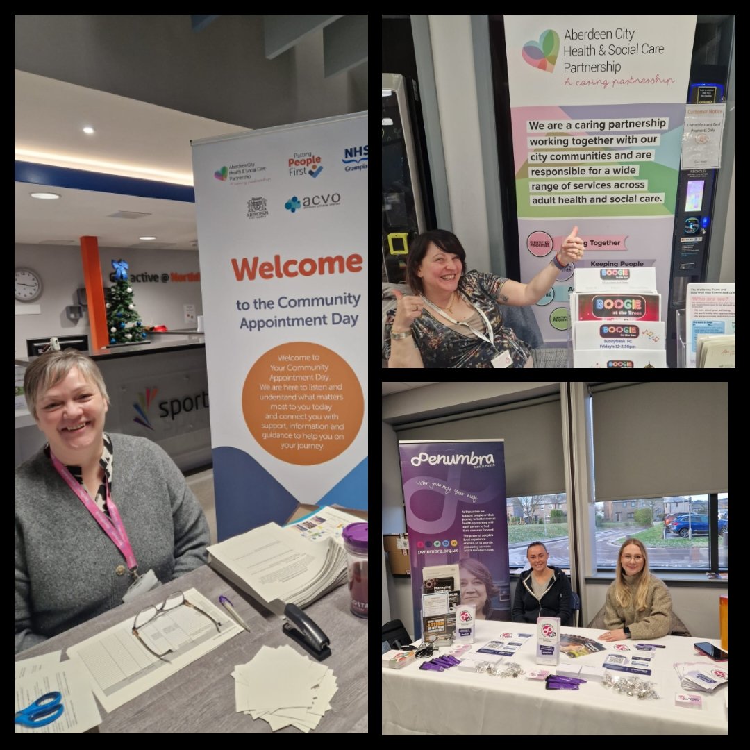 carolineand73's tweet photo. Very inspiring day at our First Aberdeen City Community Appointment Day focussing on Chronic Pain.  @NHSGrampian @HSCAberdeen @Sportaberdeen and community partners supporting "What Matters To You".  Huge thanks to everyone who participated and volunteered. #puttingpeoplefirst https://t.co/tNnUgDRSP4