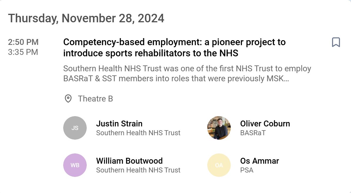 Ollie Coburn (@olliecoburngsr) on Twitter photo Ready for day two of <a href="/TherapyExpo/">Therapy Expo</a>! I'll be joined by a brilliant panel at 2:50pm in Theatre B discussing the introduction of Sport Rehabilitators into the
#NHS
Join if you can! Ready for day two of <a href="/TherapyExpo/">Therapy Expo</a>! I'll be joined by a brilliant panel at 2:50pm in Theatre B discussing the introduction of Sport Rehabilitators into the
#NHS
Join if you can!